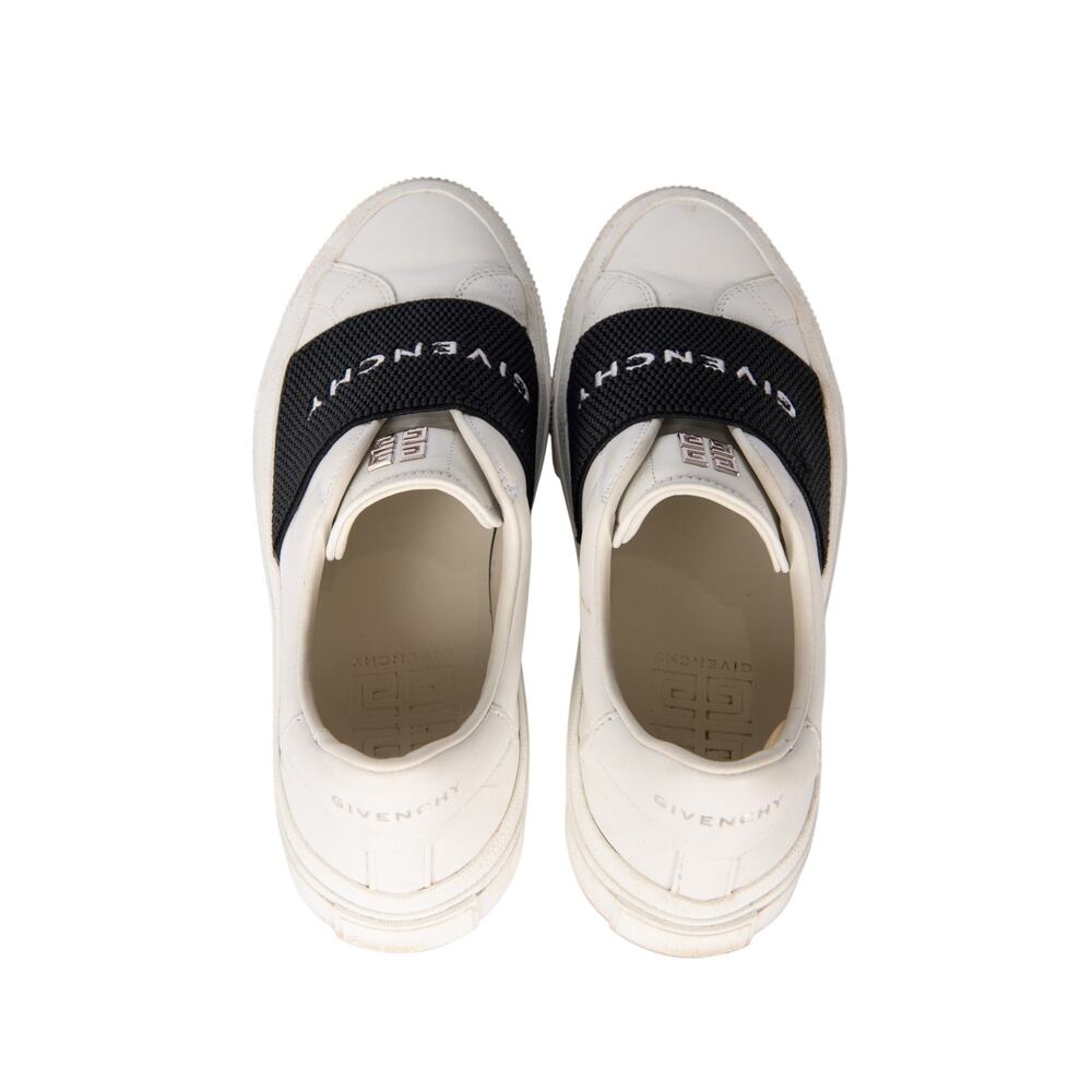 GIVENCHY White & Black Slip-On Logo Sneakers Size 37 - Picture 3 of 4